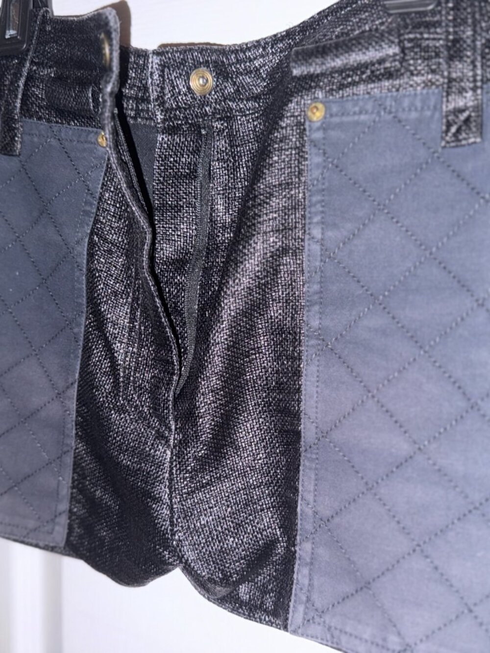Kenzo Paris | Geometric Patch Pocket Denim Shorts | Sz 38 NO BELT